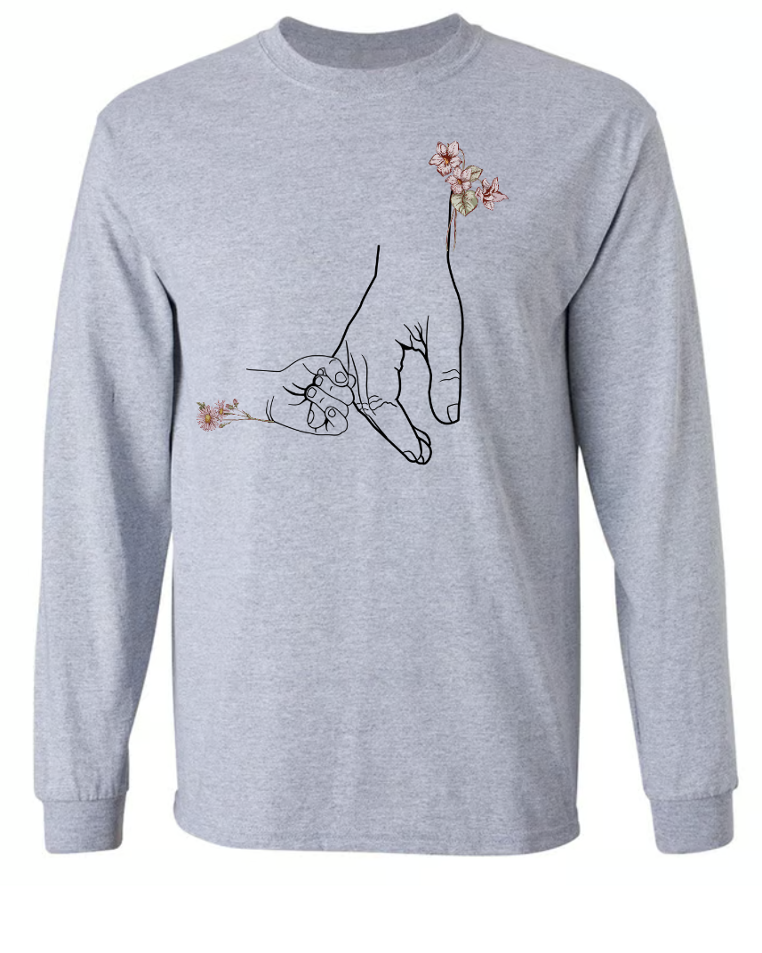 Personalized Grandma hand and grandkids flower Mothers Day Gift