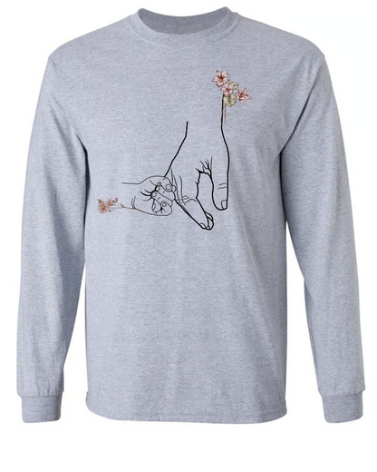 Personalized Grandma hand and grandkids flower Mothers Day Gift