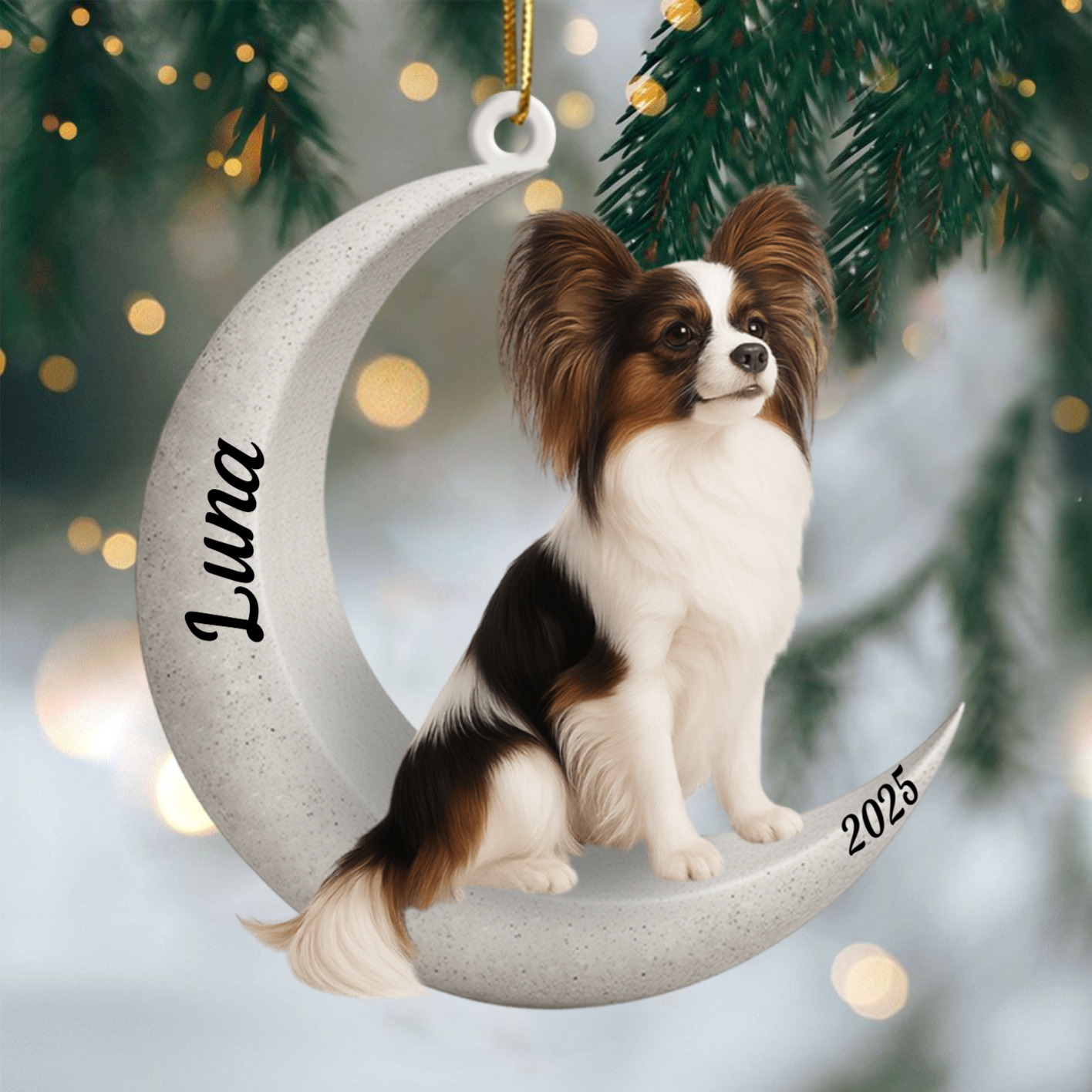 Custom Pomeranian On The Moon Ornament 2025, Custom Double-Sided Acrylic Decoration, Unique Christmas Gift For Dog Lovers Copy Ornament