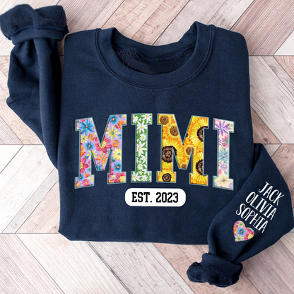 Personalized Mimi Est With Grandkids Trend 2024 Sweatshirt