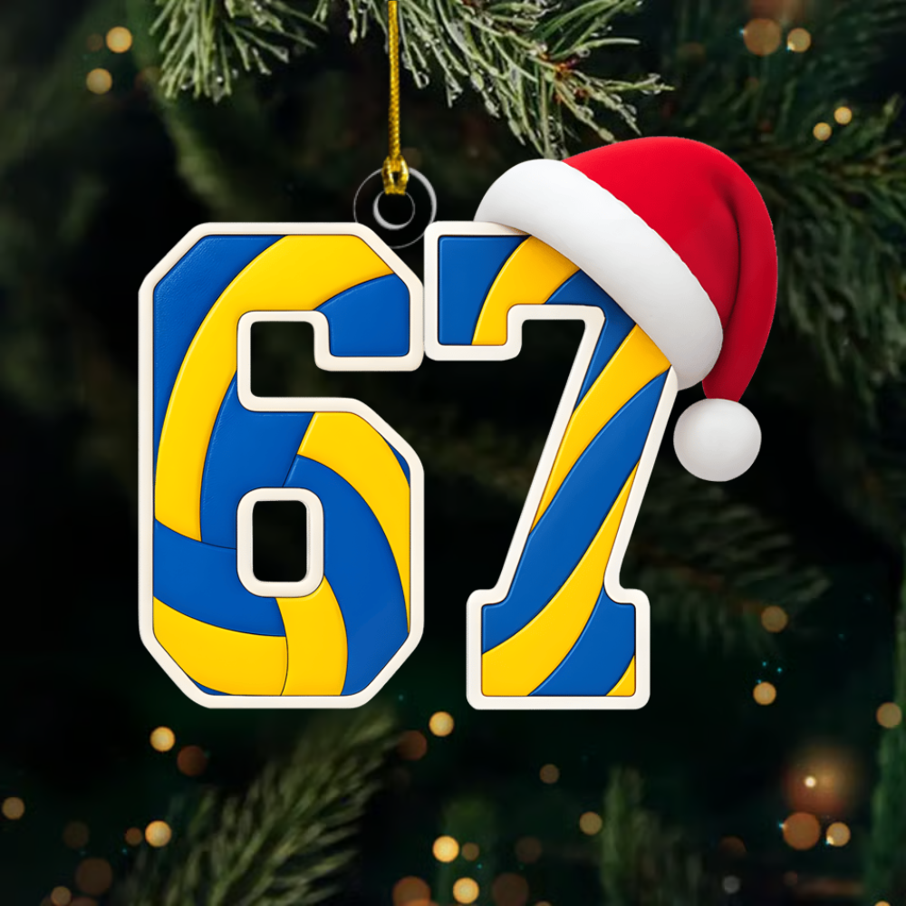 Custom Sports Ornament 2025 – Personalized Jersey Number Ornament with Name and Year, Gift for Athletes and Fans Ornament