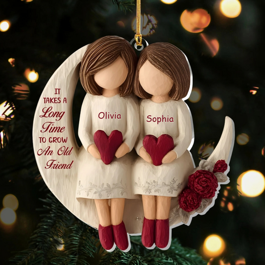 Personalized Old Friend Ornament 2025, Custom Acrylic Decoration, It Takes A Long Time To Grow An Old Friend, Unique Christmas Gift For Best Friends Ornament