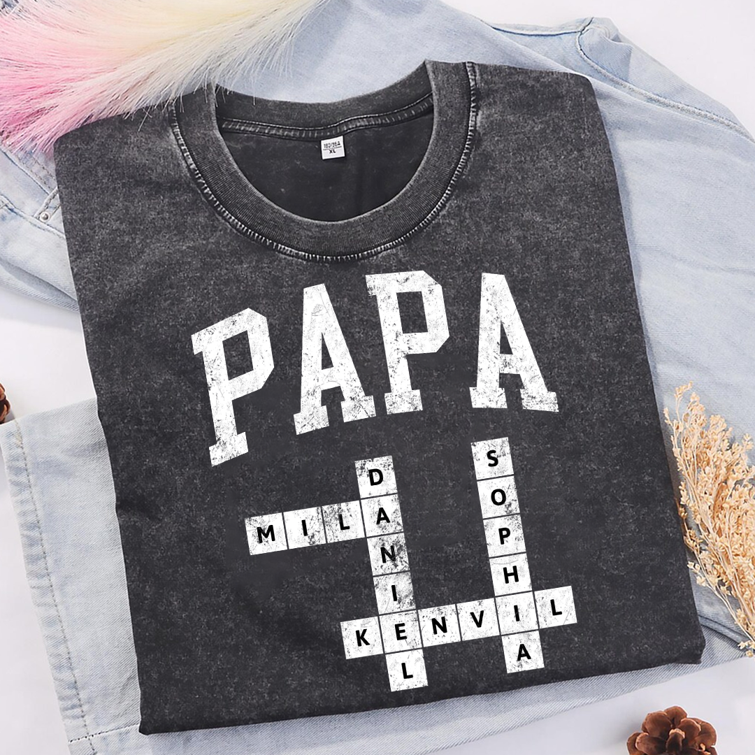 Personalized Grandpa Papa Dad Crossword Grandkids Name