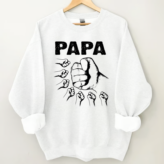 Personalized Papa And Grandkids Hand Sweatshirt