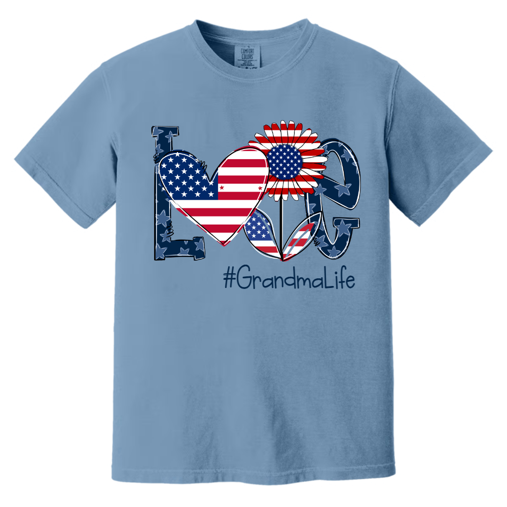 Love Grandma Life With Grandkids Heart Flag Sunflower