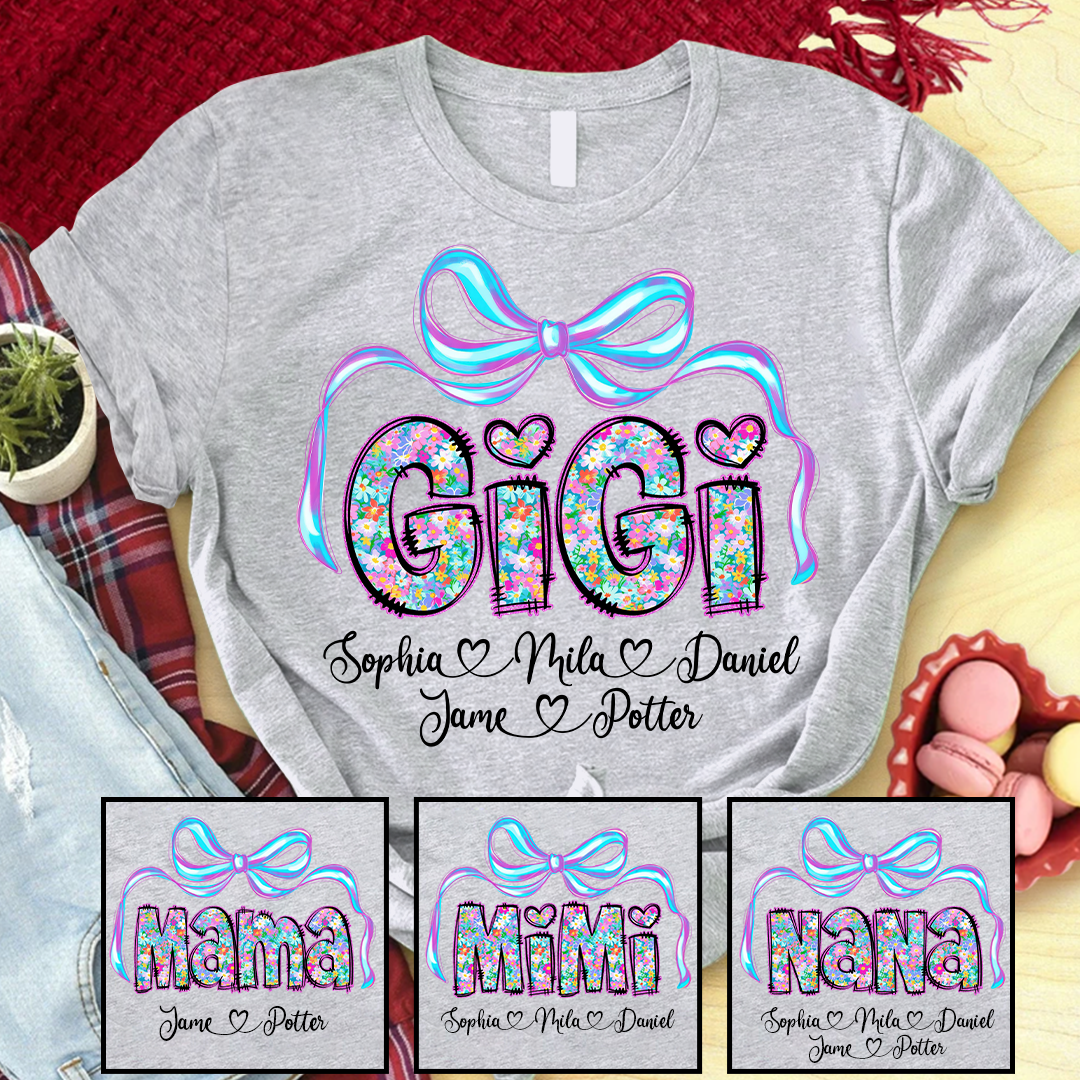 Brushstroke Gigi Coquette Neon Floral Gigi And Grandkids Mothers Day
