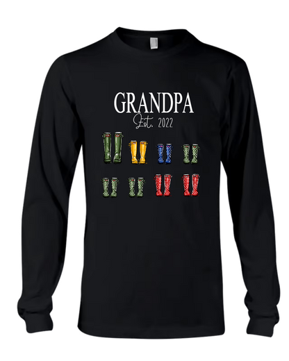 Personalized Family, Grandpa Boots With Kids, Father's Day Shirt