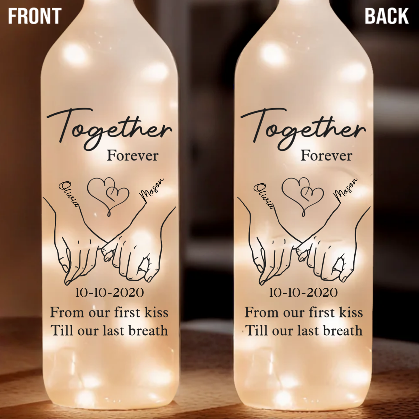 Custom You Are The Reason I Believe In Magic Love Quote, Bottle Lamp Personalized Gift for Couples Bottle Lamp