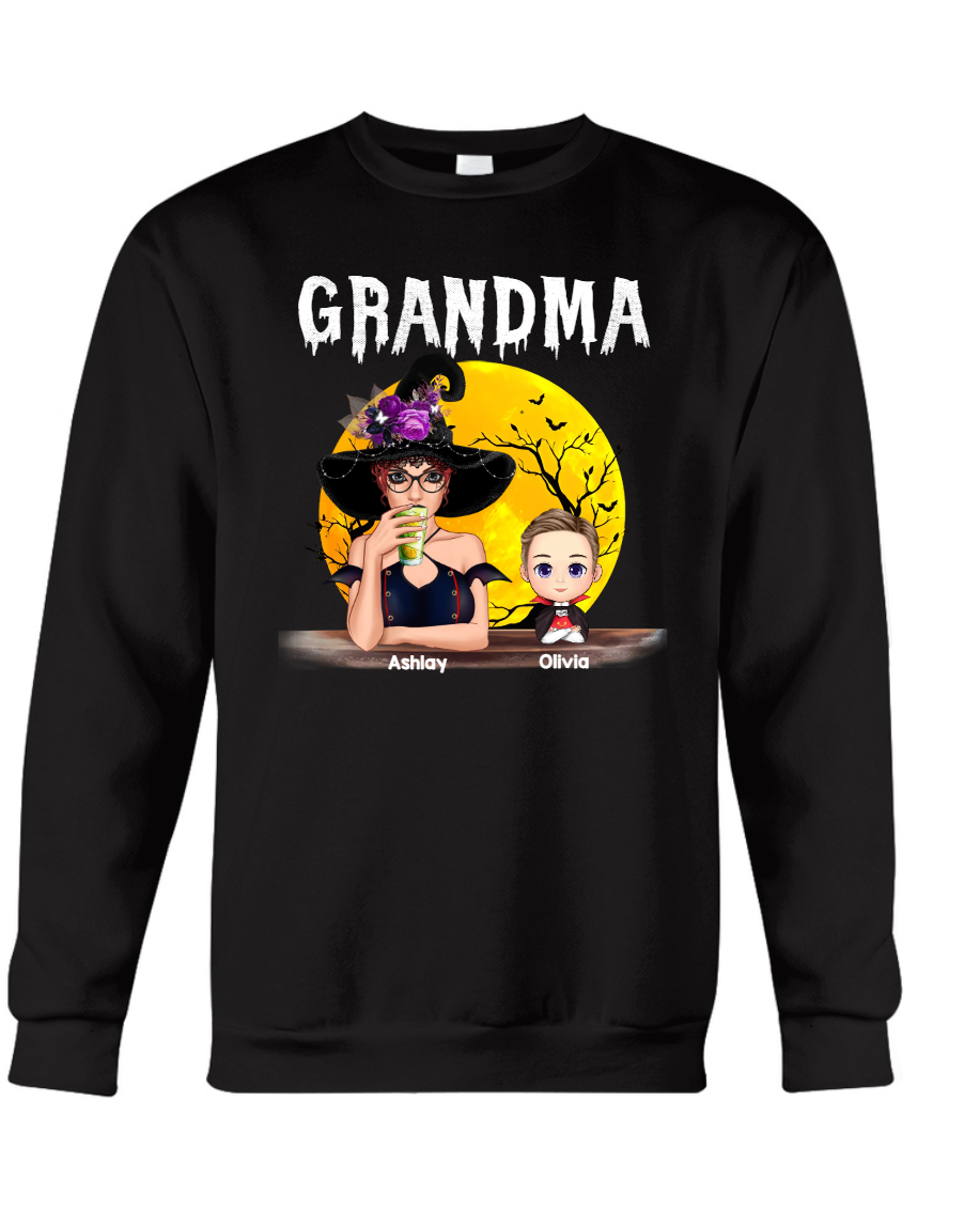 Personalized Grandma And Grandkids Halloween Night, Grandma Gift Halloween TH