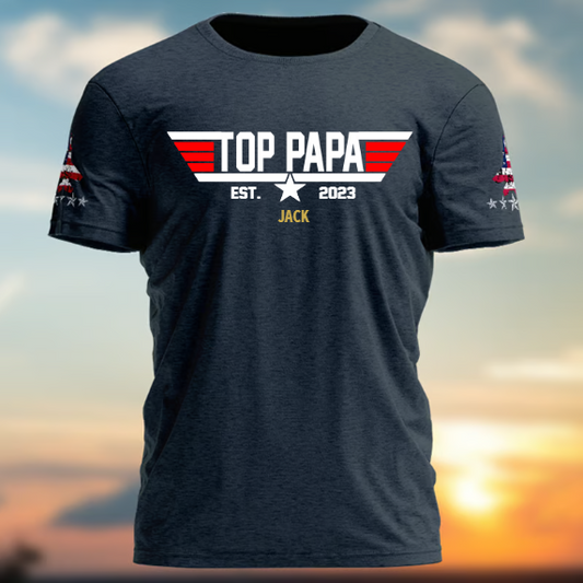 Personalized Gift Top Papa, Grandpa's Birthday, Father's Day Gift Trend T-Shirt