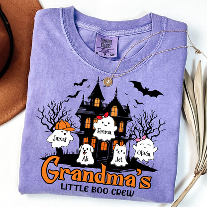 Comfort Colors® Personalized Grandma’s Little Boo Crew Halloween Sweatshirt With Grandkids Names