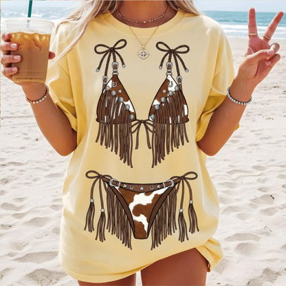 Summer Vibes  Striped and PolkaDot Swimsuit Sunshine Lake Girl Beach Vibes