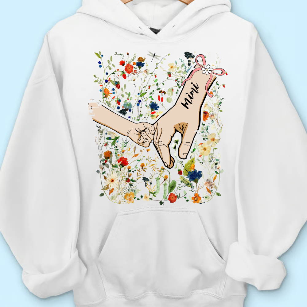 Comfort Colors® Mimi Hand Flower 2025 T-Shirt, Custom Grandma With Grandkids Shirt