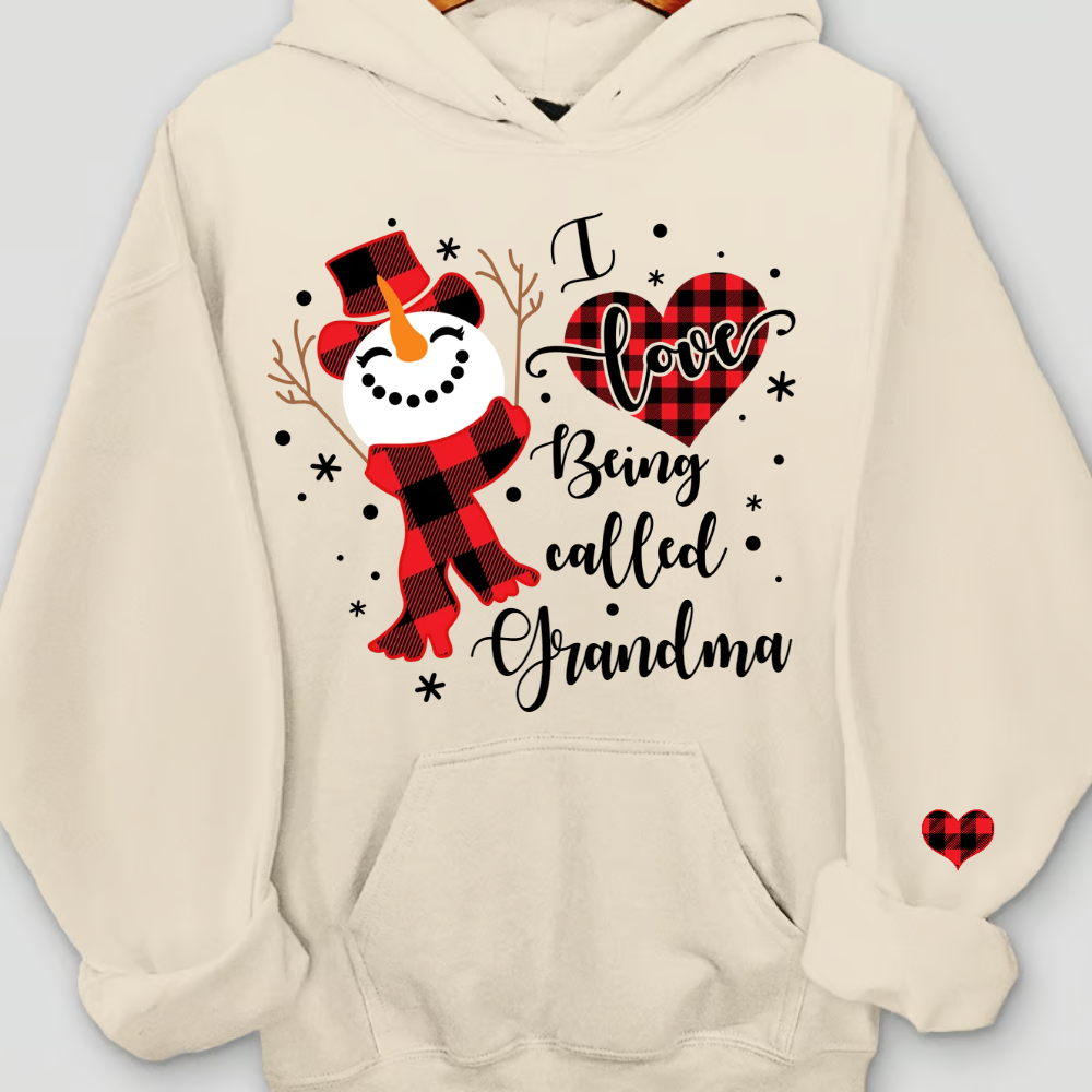 I Love Being Called Grandma Sweatshirt – Personalized Snowman Christmas Shirt with Grandkids' Names