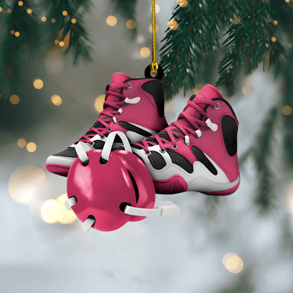 Custom Wrestler Ornament 2025 – Personalized Wrestling Shoes & Headgear Ornament, Unique Christmas Gift for Athletes Ornament