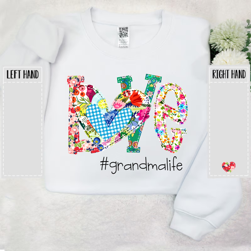 Love Grandma Life Floral Color And Kids Sweatshirt