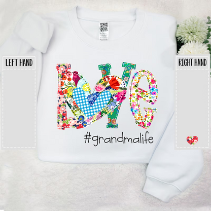 Love Grandma Life Floral Color And Kids Sweatshirt