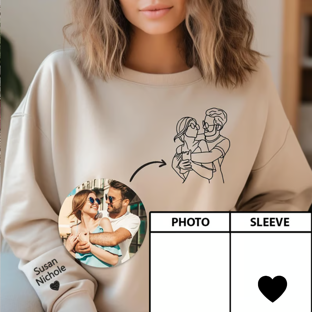 Custom Embroidered Portrait From Photo Couple Gifts