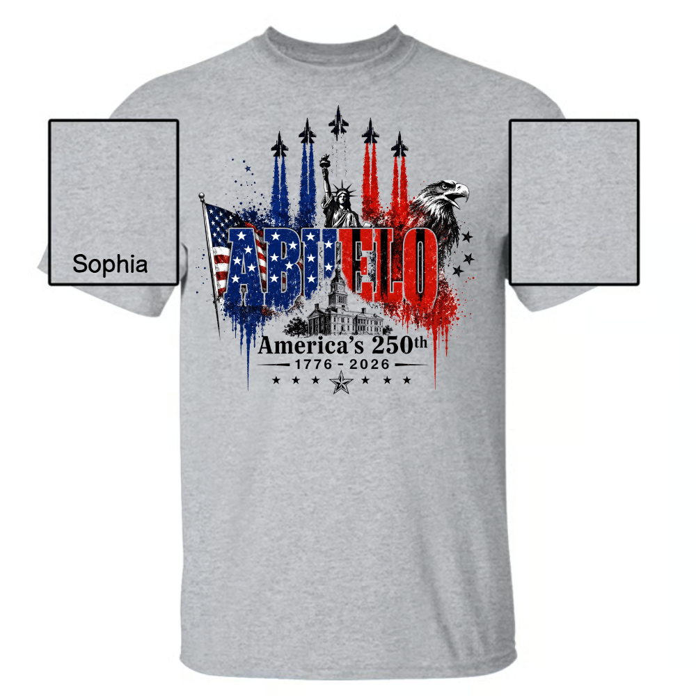Patriotic Grandpa USA 250th Anniversary - Personalized Shirt - Father's Day Gift For Dad, Grandpa, Husband