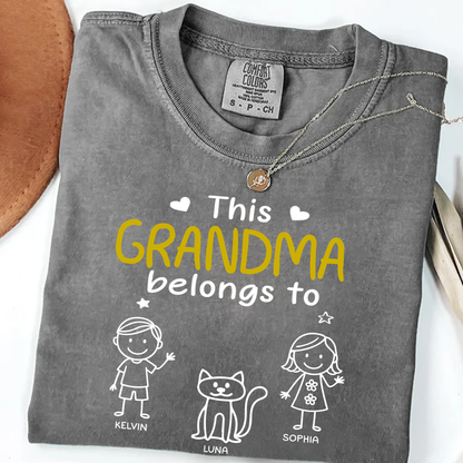 This Grandma Belongs To Kid Stick Figures - Personalized Comfort Colors