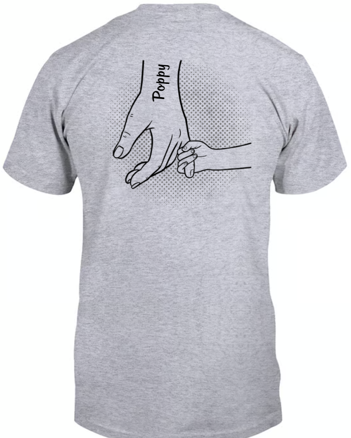 Grandpa Hand With Grandkids Father's Day 2024