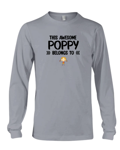 This Awesome Poppy Belongs To, Custom Poppy And Kids, Grandpa Gift TH