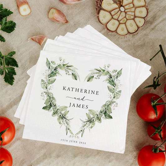 Personalized Wedding Cocktail Napkins, Custom Dinner Napkins For Bridal Shower, Custom Printed Cocktail Napkins, Customized Monogram Wedding Napkins
