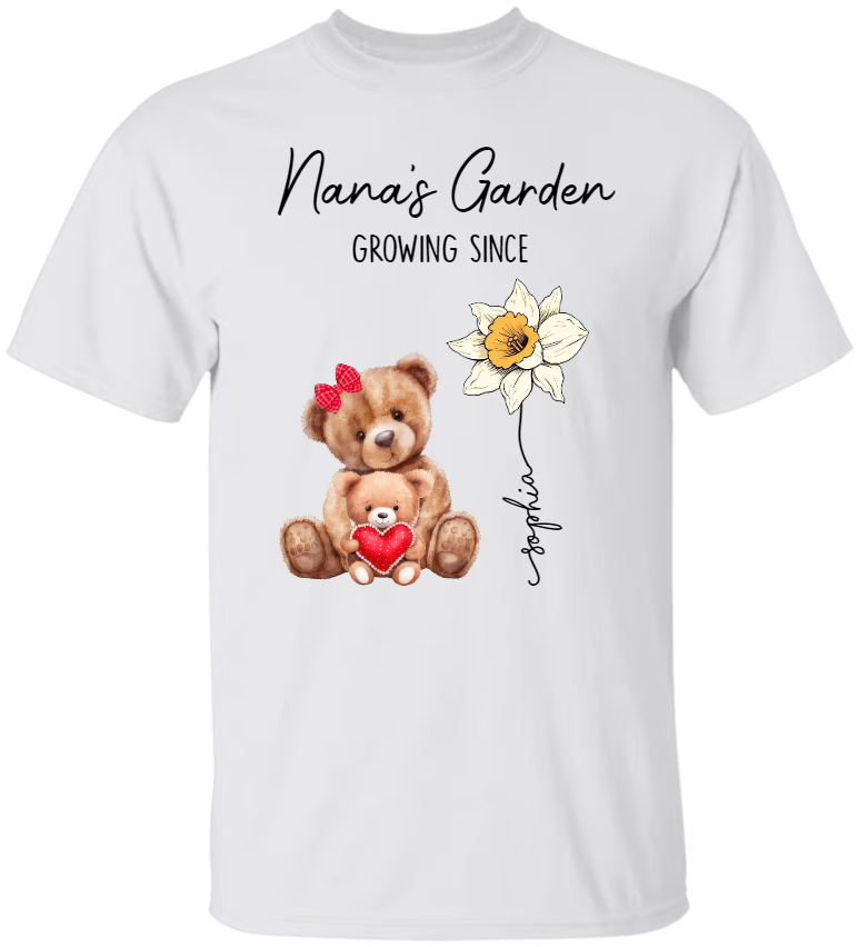 Nana's Garden Bear Shirt, Custom Grandma With Kid, Mother's Day Gift TH