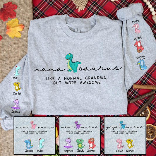 Nana Saurus and Grandkids on the sleeve