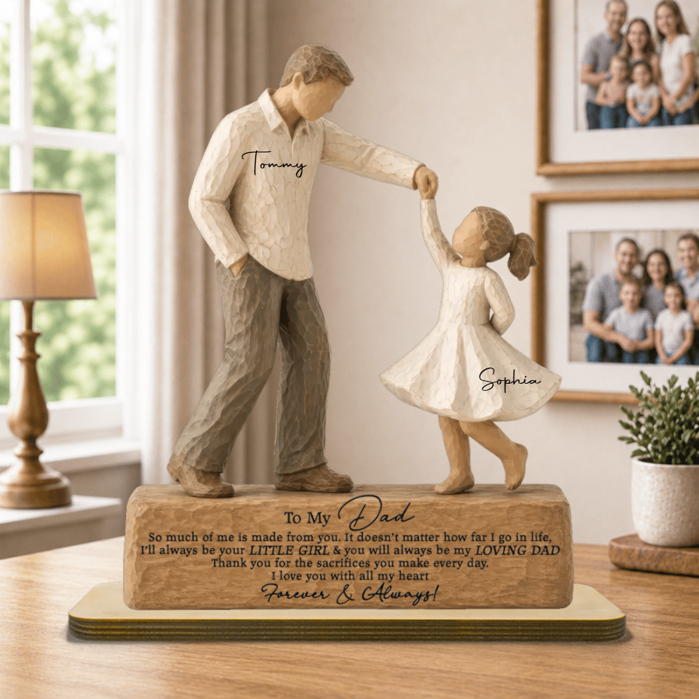 Personalized Father & Daughter Dancing Wooden Plaque - "I Will Always Be Your Little Girl" - Sentimental Father's Day Gift 2-Layered Wooden Plaque
