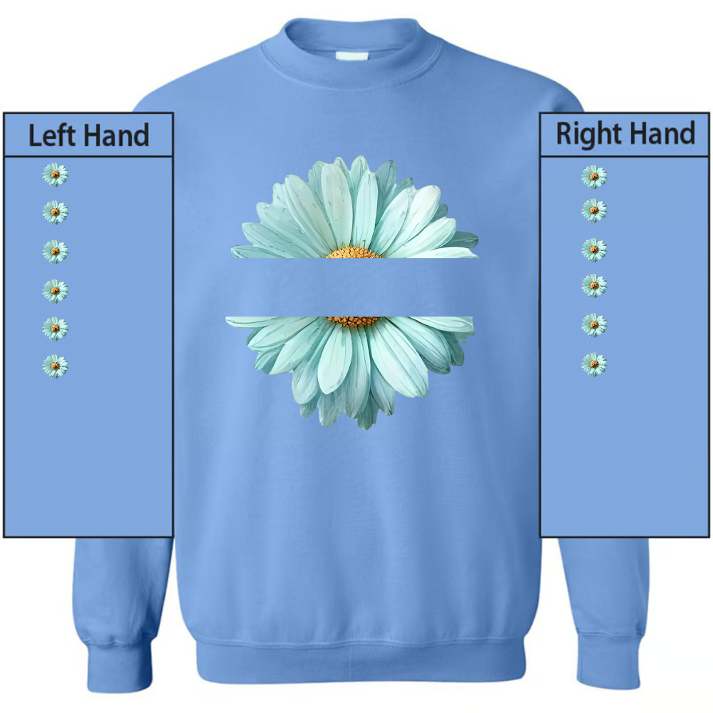 Grandma Flower Daisy Color And Grandkids Sweatshirt