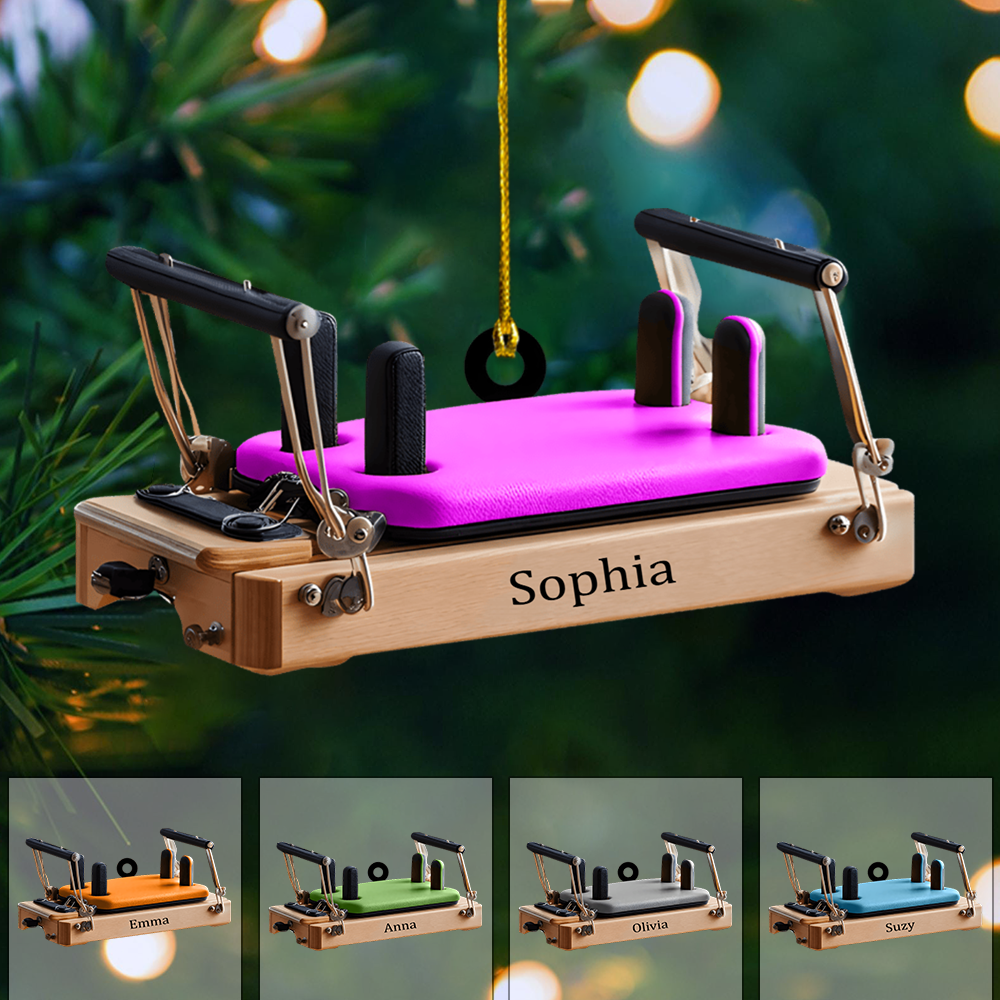 Personalized Pilates Reformer Ornament 2025 – Custom Name Christmas Ornament, Gift for Pilates Instructors & Fitness Lovers Ornament
