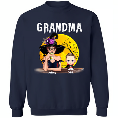 Comfort Colors® Custom Grandma With Grandkids Halloween Art TH