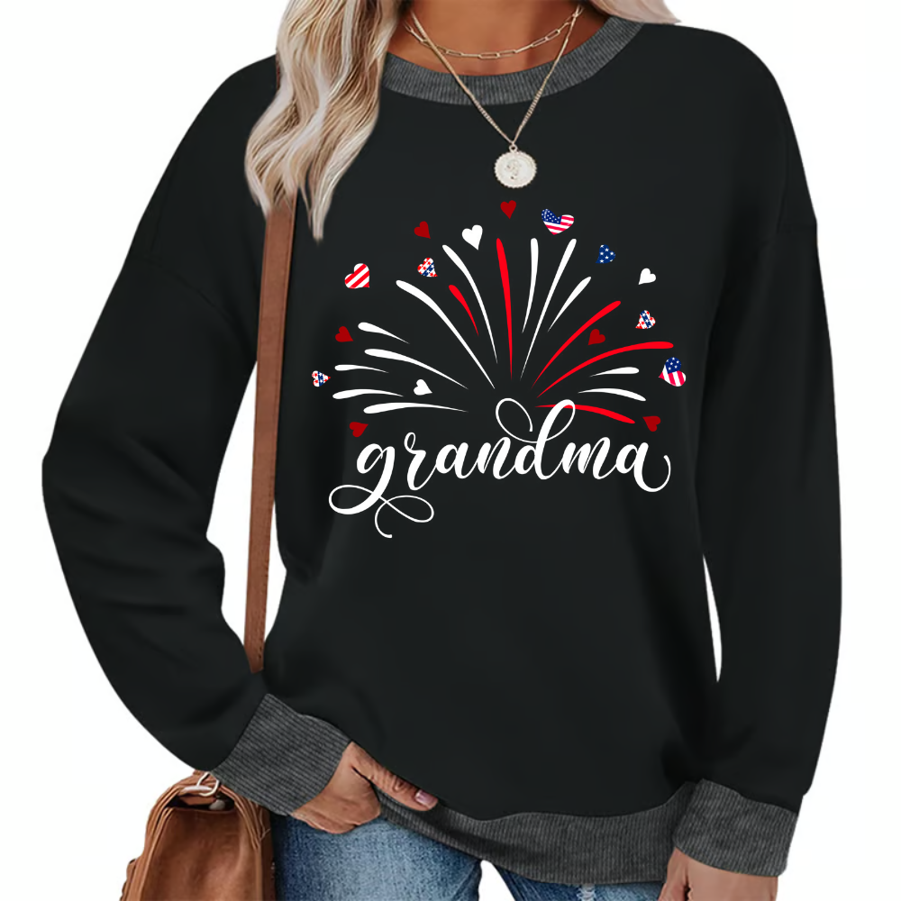 Firework America Flag Grandma And Kids New Sweatshirt