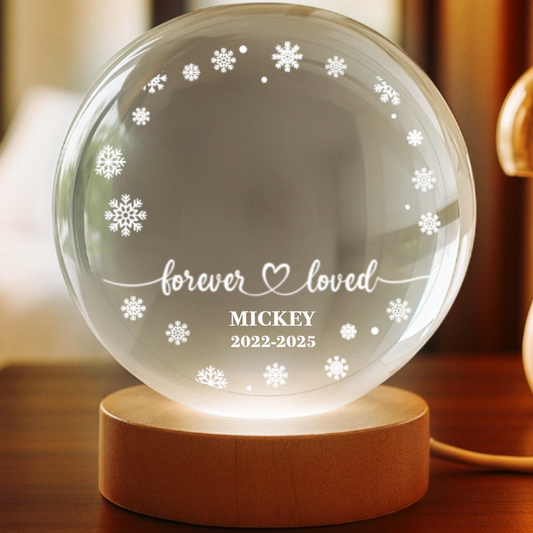 Personalized Pet Memorial Globe Lamp with Custom Photo – Forever Loved Tribute Light, Unique Remembrance Gift for Dog or Cat Owners