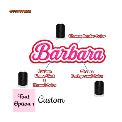 Custom Embroidered Name Patch, 2”–11” – Personalized Name Tag Iron On, Sew On or Hook and Loop Patch