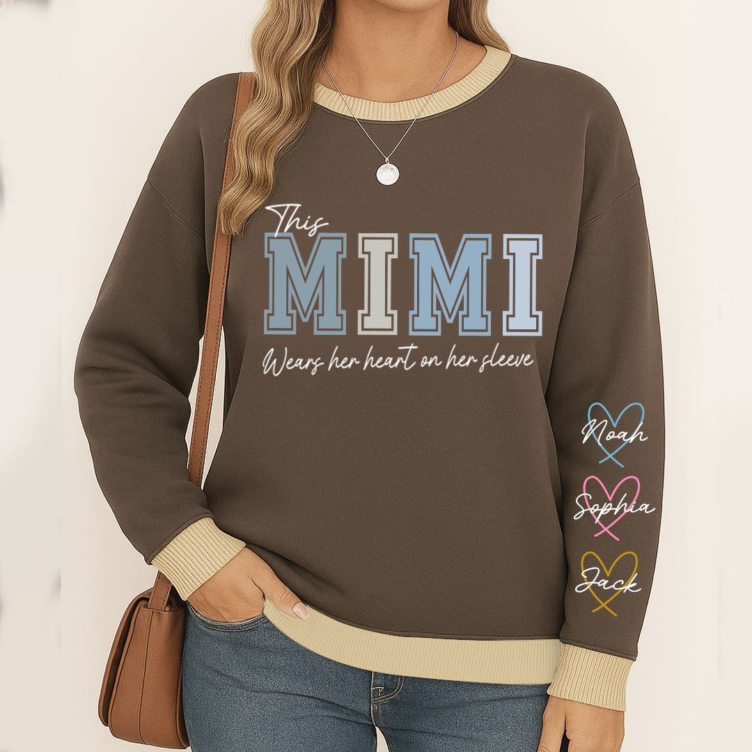 This Mom Wears Her Heart On Her Sleeve, A Gift For A Loved One Sweatshirt Mix Sweatshirt MIX