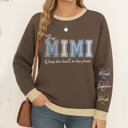 This Mom Wears Her Heart On Her Sleeve, A Gift For A Loved One Sweatshirt Mix Sweatshirt MIX