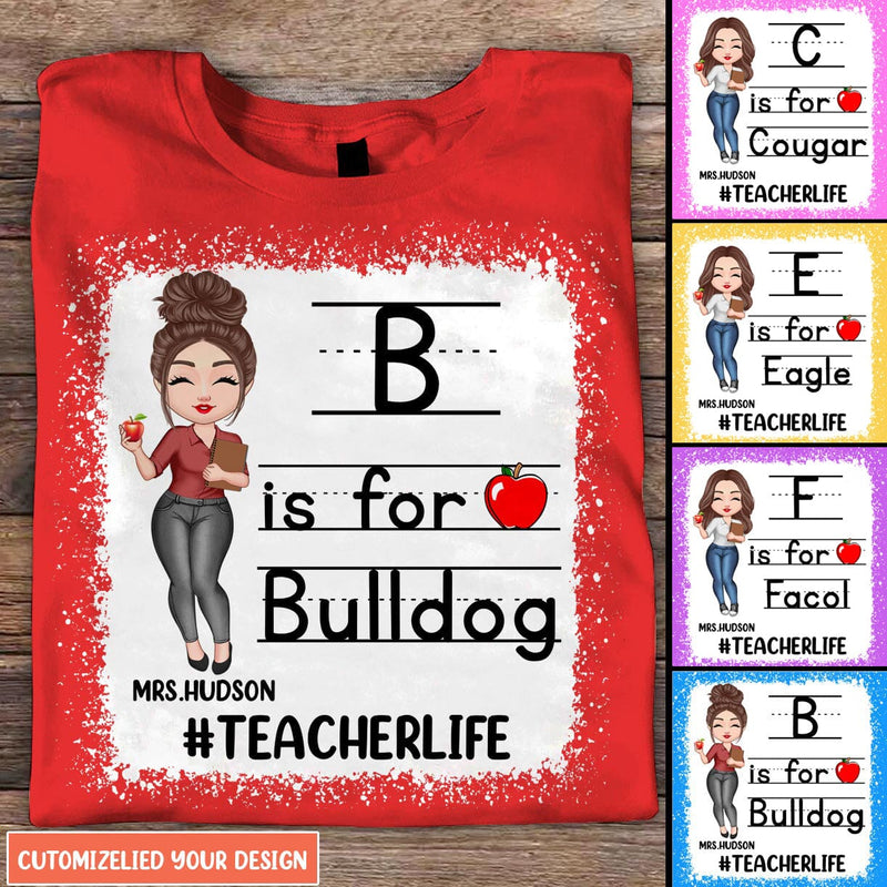 Personalized School Mascot Custom Teacher Shirt, Custom Gifts For Teacher T-Shirt