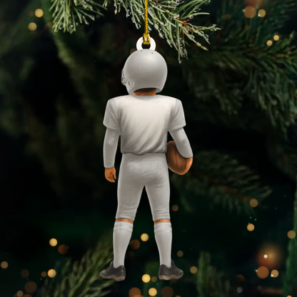 Personalized Football Player Ornament 2025 – Custom Jersey Number & Name Ornament, Sports Christmas Gift for Football Lovers Ornament