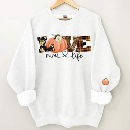 Personalized Love Grandma Life Fall Season Pumpkin Sweatshirt Sweatshirt