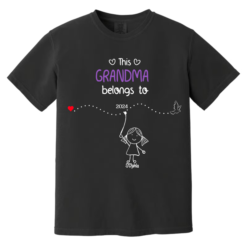 Personalized Grandma Shirt with Kids Names & Birth Years, Custom Family Timeline T-Shirt Gift