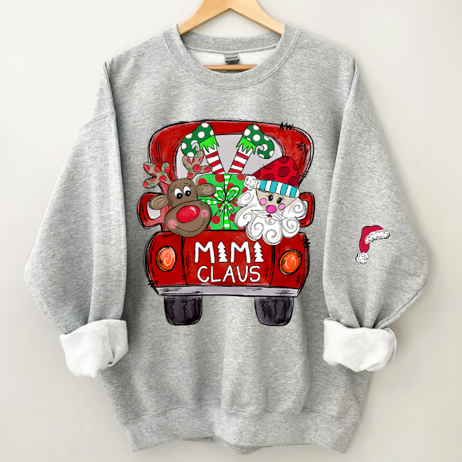 Mimi, Grandma Claus Truck Christmas and Grandkids Sweatshirt Sweatshirt