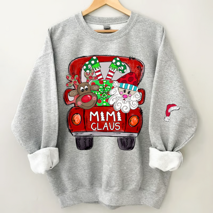 Mimi, Grandma Claus Truck Christmas and Grandkids Sweatshirt Sweatshirt