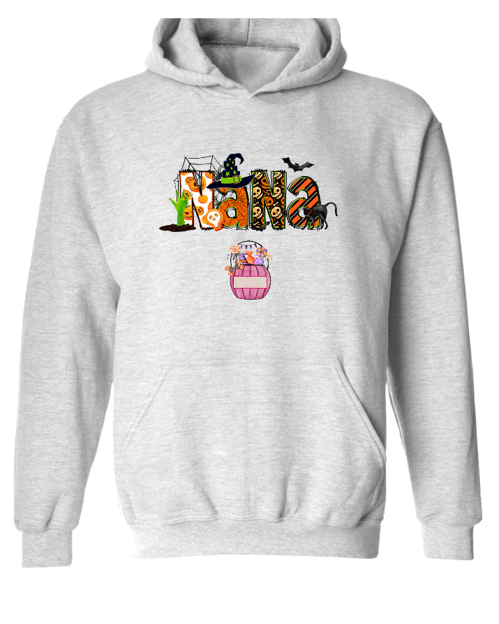 Nana Halloween Candy Bucket Shirt, Custom Grandma With Kids, Grandma Gift TH