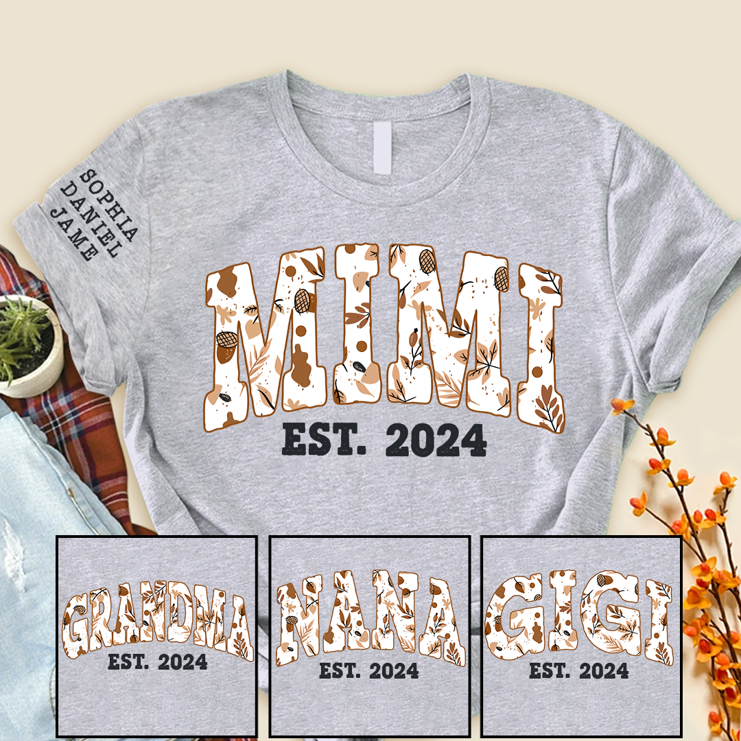 Fall Leaves Mimi Custom Grandma And Grandkids