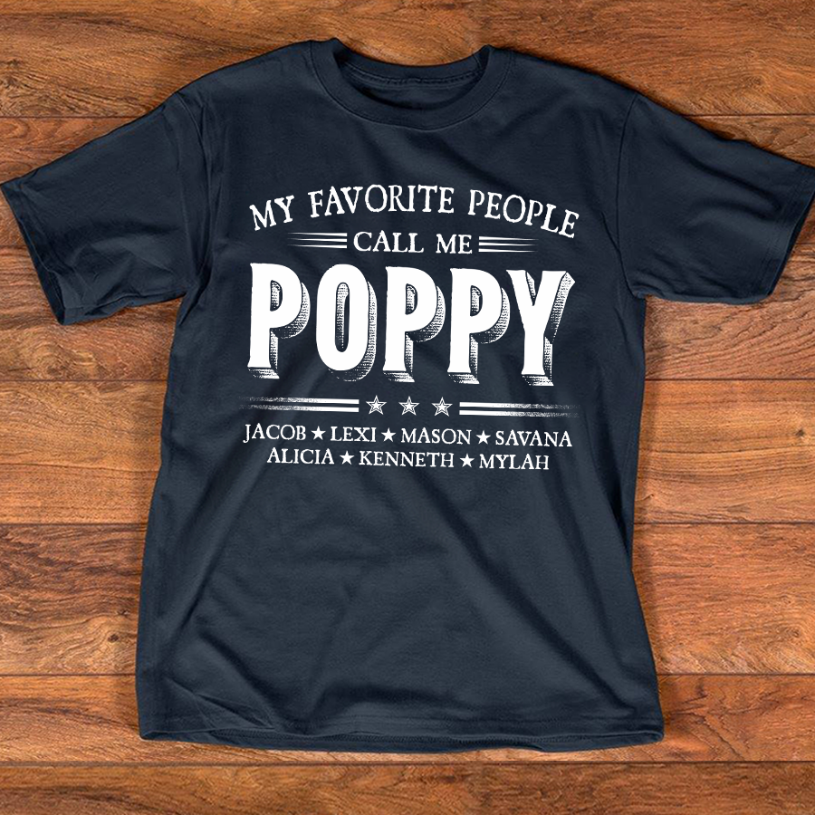 My Favorite People Call Me Poppy With Kids Father's Day