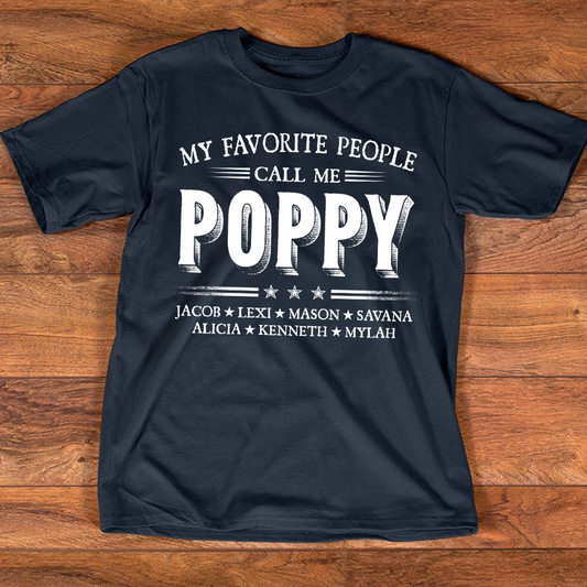My Favorite People Call Me Poppy With Kids Father's Day