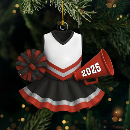 Personalized Cheerleader Ornament 2025 – Custom Name, Team & Year Christmas Gift for Girls and Cheer Squad Members Ornament