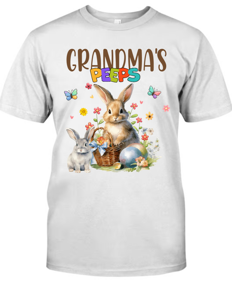 Grandma's Peeps Bunny Easter, Custom Grandma And Kids, Easter Day Gift TH